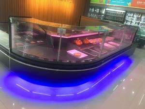 Deli-refrigerador rectangular para supermercado, mostrador <span class=keywords><strong>de</strong></span> servicio <span class=keywords><strong>de</strong></span> refrigeración <span class=keywords><strong>de</strong></span> <span class=keywords><strong>carne</strong></span> y alimentos cocidos - Product Image 2