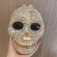 Leb1570 Wedding Designer Custom Fancy Glitter Skull Purse