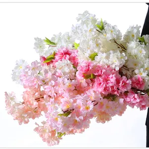 Luyue Nhân Tạo Hoa Lụa Sakura Giả Nhựa 3 Đầu Bất Động Cảm Ứng Hoa Bouquet Đảng Bảng Centerpieces Trang Trí Nội Thất