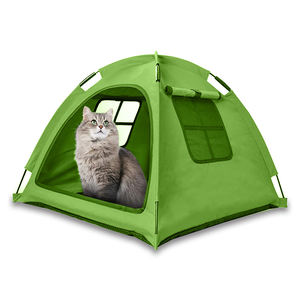2024 Venta caliente plegable 2 en 1 con almohada acolchada extraíble pequeña tienda de cama para mascotas para gatos de interior liquidación tienda cálida para gatos - Product Image 3