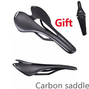 Selle de vélo de montagne/route en fibre de carbone 3K, coussin creux, ultra-légère, confortable - Product Image 1