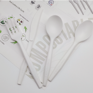 Set Ecologico Monouso in CPLA con Forchetta e Coltello Confezionati Singolarmente per Campeggio in Prati Verdi - Product Image 3