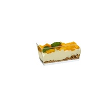 Gobelet à dessert rectangulaire trapézoïdal transparent en PS de qualité alimentaire 150 ml 5 oz, portion individuelle, mousse, tiramisu, pudding, buffet, traiteur
