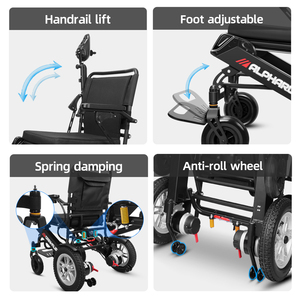 <span class=keywords><strong>120kg</strong></span> Capacité de charge Voyage Portable Pliable Électrique Fauteuil Roulant Tout Terrian Conduite Lisse Fauteuil Roulant Électrique pour Aîné - Product Image 4