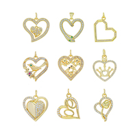 Bijoux fantaisie plaqués or, grand cercle, pendentifs breloques en forme de cœur, fleurs, oiseaux, serpents, zircon, pour collier de couple