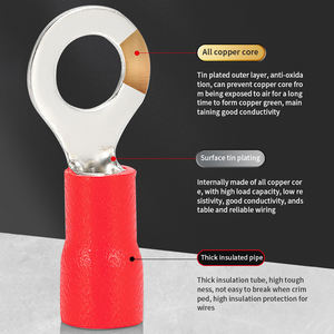 RV серии O-type латунь с Оловянным покрытием нос ПВХ втулка тип клемм оба конца гофрированный зажим Кабельный разъем - Product Image 3