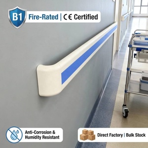 Corrimano Antibatterico da 140mm per Ospedali, Ignifugo B1, Protezione Antiurto per Pareti, Certificato CE per Progetti Medici ME SEA Asia Sud - Product Image 1