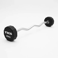 Ensemble de barres de musculation EZ à 12 côtés en acier à poids fixe, poignée moletée antidérapante durable, revêtement en uréthane noir, marque OEM pour usage commercial