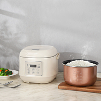 Cuisinière à riz multifonctionnelle électrique portable avec minuterie numérique, revêtement antiadhésif, cuve intérieure en alliage, cuisson rapide, 4L