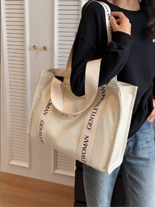 <span class=keywords><strong>Pamela</strong></span>-Bolso de hombro de lona de algodón con asa reforzada para regalo, bolso grande y suave con logotipo personalizado para mujer, con bolsillo - Product Image 4
