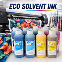 Encre d'impression éco-solvant 1L compatible avec les imprimantes Epson pour impression publicitaire sur toile enduite, toile maillée et caisson lumineux
