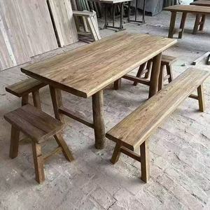 Tavolo da Pranzo/Caffè in <span class=keywords><strong>Legno</strong></span> Rustico Grande con Bordo Naturale, Stile Industriale, per Hotel, Ristoranti e Uffici - Economico e di Tendenza - Product Image 3