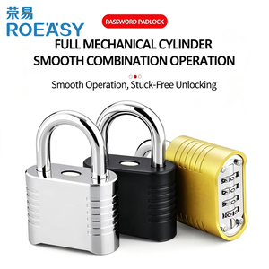 Lucchetto a Combinazione ROEASY in Lega di Zinco, Impermeabile e Antiruggine, Senza Chiave, con Codice a 4 Cifre per Armadietti, Valigie e Bagagli - Product Image 1