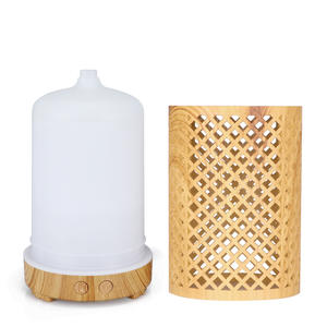 Wood Grain Aroma Diffuser 100ml Ultrasonic Humidifier With Led Light <b>For</b> <b>Home</b> Office Use - Product Image 2