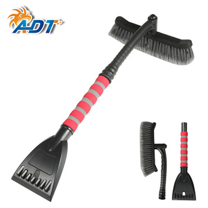 ADT Home Snow Moover, grattoir à glace, 21 pouces, jaune et noir, brosse à neige extensible avec raclette - Product Image 1