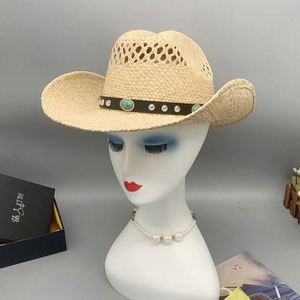 Chapeau <span class=keywords><strong>de</strong></span> <span class=keywords><strong>cowboy</strong></span> en paille <span class=keywords><strong>de</strong></span> marque Sombrero, vente en gros, tendance 2023 - Product Image 3
