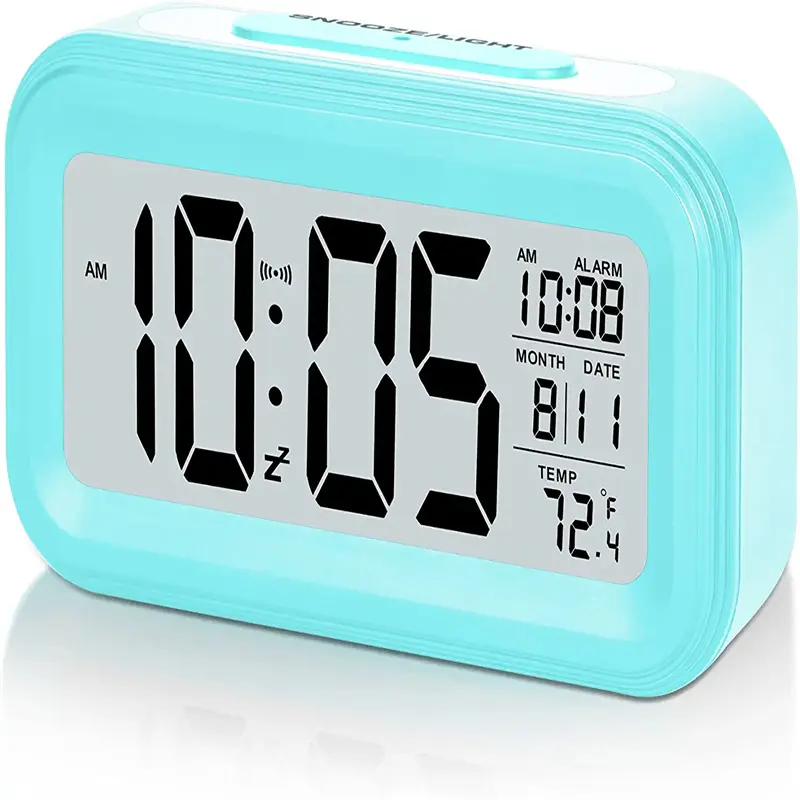 5 colors of LCD table electronic alarm clock with temperature display