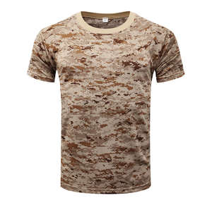 DF131 T-shirts à manches courtes pour hommes, col rond, séchage rapide, respirants, en daim, couleurs camouflage désert, pour étudiants et entraînement sur campus - Product Image 1