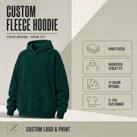 Nouveauté Hiver 2026 FOG Sweats à capuche unisexe oversize tendance en molleton bouclette double fil 400 GSM épais avec broderie numérique