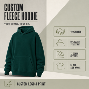 2026 Winter New FOG Double Thread 400 GSM French Terry Heavyweight Hooded Trendy Men's Hoodies - Product Image 3