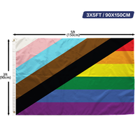Drapeau de la fierté LGBTQ, série drapeaux de la fierté queer et transgenre, impression recto simple, 3x5 pieds (90x150 cm), nouveau