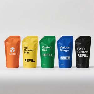 Pochette de bec d'emballage de crème d'eau liquide désinfectante de recharge réutilisable à impression personnalisée - Product Image 2