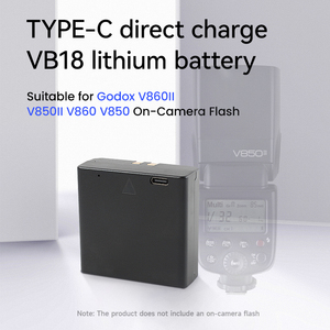 Godox V86011/V850II/V860/V850 flaş ışıkları için VB18-C şarj edilebilir lityum pil paketi - Product Image 2