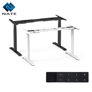 Bureau réglable en hauteur, double moteur, pieds métalliques en 3 sections avec télécommande pour la maison, le bureau, l'étude et les jeux - Product Image 2