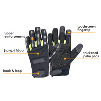 Gants de travail de sécurité texturés en microfibre, poignet réglable à boucle auto-agrippante, renfort en caoutchouc, paume épaissie pour écran tactile, pour mécaniciens
