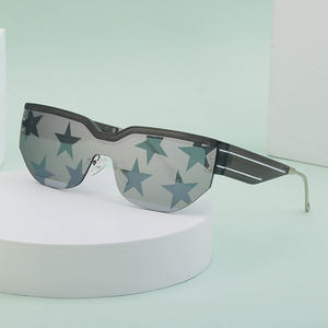 แว่นกันแดดทรงยุโรปใหม่ ลายดาว ป้องกันรังสียูวี 400 กรอบพลาสติก แฟชั่นสำหรับทุกเพศ เหมาะสำหรับออกนอกบ้าน งานปาร์ตี้ การแสดงบนเวที - Product Image 1