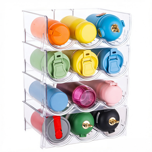 Estante Apilable Transparente para Botellas <span class=keywords><strong>de</strong></span> Vino y Agua, Ideal para Almacenamiento y Organización en la Cocina y Exhibición <span class=keywords><strong>de</strong></span> Vino - Product Image 3