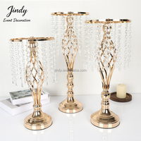 JINDY Supports à fleurs en métal doré de haute qualité, modernes, pour mariages, vases, centres de table, décorations pour événements festifs