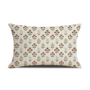 Housse de coussin décorative en polyester imprimé motif fleur bleue style dessin animé français, sans rembourrage, faite à la main, pour canapé de salon - Product Image 5
