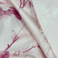 Tissu en polyester brossé imprimé floral en mousse, impression offset, tissu doux pour draps et housses de couette