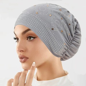 Bonnet de luxe pour femme musulmane, bonnet chimio, foulard à strass, turban islamique - Product Image 5