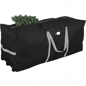 Emballage en tissu de Noël robuste chaud sacs en forme de cadeau vacances grand sac de rangement d'arbre de Noël debout