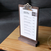 Panneau de table de restaurant personnalisé support en bois pour couvertures de menus support pour menus en bois