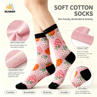 Chaussettes en coton personnalisées pour hommes et femmes avec faible MOQ, 360 °   Chaussettes de sport chaudes à motif imprimé numérique par sublimation 3D sur toute la surface