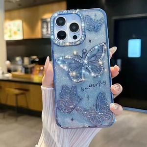 Coque de téléphone portable en TPU souple avec strass papillon pour <span class=keywords><strong>iPhone</strong></span> <span class=keywords><strong>11</strong></span> 12 13 14 15 16 17 Pro Max Series, étui plaqué pour téléphone portable - Product Image 6