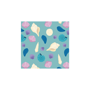 Assiettes, gobelets et serviettes jetables en papier, thème coquillage bleu et violet clair, pour fêtes d'anniversaire DAMAI - Product Image 5