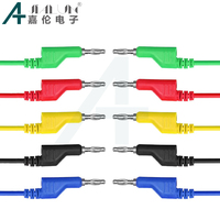 JIALUN 5PCS 4mm Brass Banana Plug to Banana Plug Durable Multimeter Test Leads Soft PVC Cable Wire 600V 19A