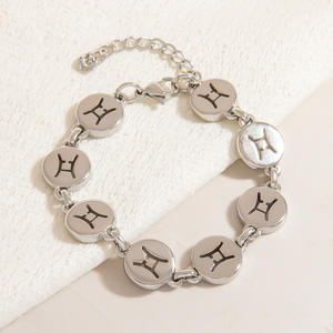 Pulsera de Constelación de Acero Inoxidable Plateada, Joyería Redonda para Mujer, Regalo, Pulseras con Dijes de Moda - Product Image 3