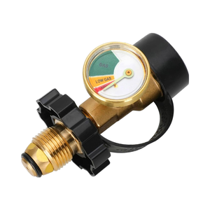 MENSI 100 磅丙烷罐适配器压力表 POL QCC1 转换器 1 连接实心黄铜适配器适用于 100 磅丙烷罐 - Product Image 1