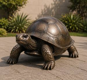 Grande statue de tortue en bronze grandeur nature, design célèbre, sculpture animale pour jardin extérieur, parc, paysage, décoration de cour - Product Image 2