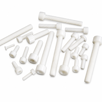 Sekrup, baut, dan mur keramik zirkonia alumina berinsulasi suhu tinggi, kepala hex, kepala countersunk, kepala tombol, ukuran M2-M10
