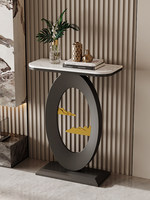 Console de style italien minimaliste moderne multifonctionnelle en dalle de pierre, étagère d'entrée, table de canapé, pour couloir et hall, haut de gamme pour salon
