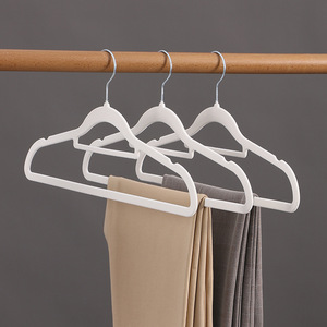 Thickened Non Slip Flocked Plastic Coat Hanger Large Size Household Use Wet Dry Dual Purpose Rectangle Shape Hook Type - Product Image 4
