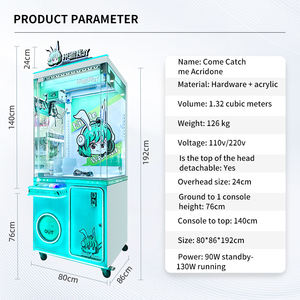 Toy Plush Grabber Claw Crane Machine con colores personalizables WiFi Enabled Flashing Light-1 año de garantía en metal - Product Image 6