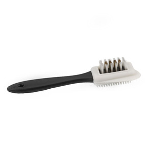 <span class=keywords><strong>Brosse</strong></span> de nettoyage de chaussures en <span class=keywords><strong>daim</strong></span>, outil de nettoyage et de rafraîchissement à 4 voies pour les produits en cuir avec poils en laiton et PP - Product Image 6