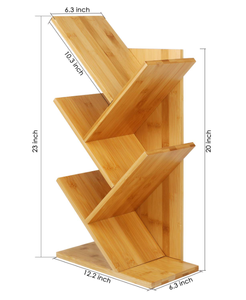 Wooden <strong>Bookshelf</strong> <strong>Standing</strong> Book Rack Tree Shaped Bookshelves - Product Image 2